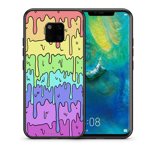 Θήκη Huawei Mate 20 Pro Melting Rainbow από τη Smartfits με σχέδιο στο πίσω μέρος και μαύρο περίβλημα | Huawei Mate 20 Pro Melting Rainbow case with colorful back and black bezels