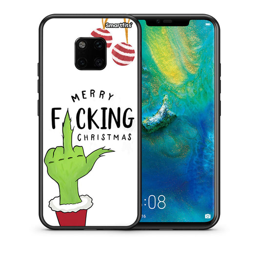 Θήκη Huawei Mate 20 Pro Merry F Xmas από τη Smartfits με σχέδιο στο πίσω μέρος και μαύρο περίβλημα | Huawei Mate 20 Pro Merry F Xmas case with colorful back and black bezels