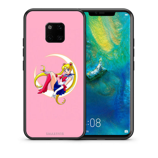Θήκη Huawei Mate 20 Pro Moon Girl από τη Smartfits με σχέδιο στο πίσω μέρος και μαύρο περίβλημα | Huawei Mate 20 Pro Moon Girl case with colorful back and black bezels
