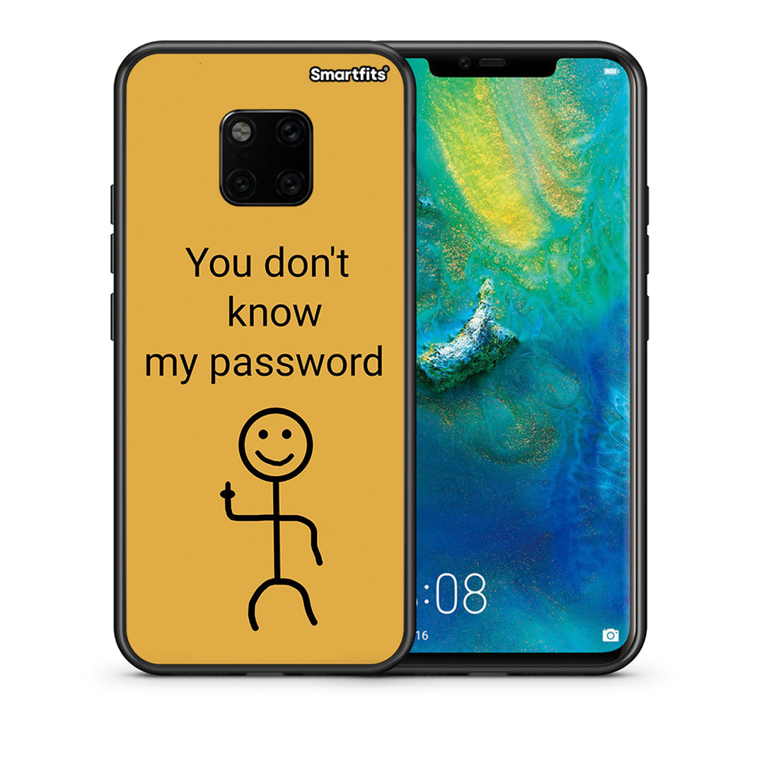 Θήκη Huawei Mate 20 Pro My Password από τη Smartfits με σχέδιο στο πίσω μέρος και μαύρο περίβλημα | Huawei Mate 20 Pro My Password case with colorful back and black bezels