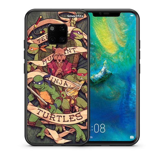 Θήκη Huawei Mate 20 Pro Ninja Turtles από τη Smartfits με σχέδιο στο πίσω μέρος και μαύρο περίβλημα | Huawei Mate 20 Pro Ninja Turtles case with colorful back and black bezels