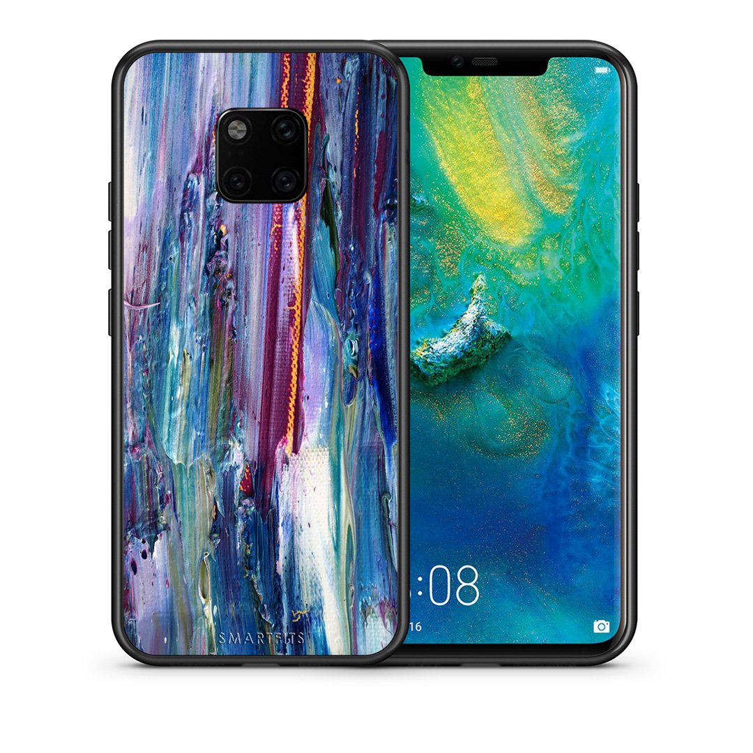 Θήκη Huawei Mate 20 Pro Winter Paint από τη Smartfits με σχέδιο στο πίσω μέρος και μαύρο περίβλημα | Huawei Mate 20 Pro Winter Paint case with colorful back and black bezels