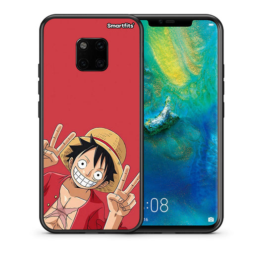 Θήκη Huawei Mate 20 Pro Pirate Luffy από τη Smartfits με σχέδιο στο πίσω μέρος και μαύρο περίβλημα | Huawei Mate 20 Pro Pirate Luffy case with colorful back and black bezels