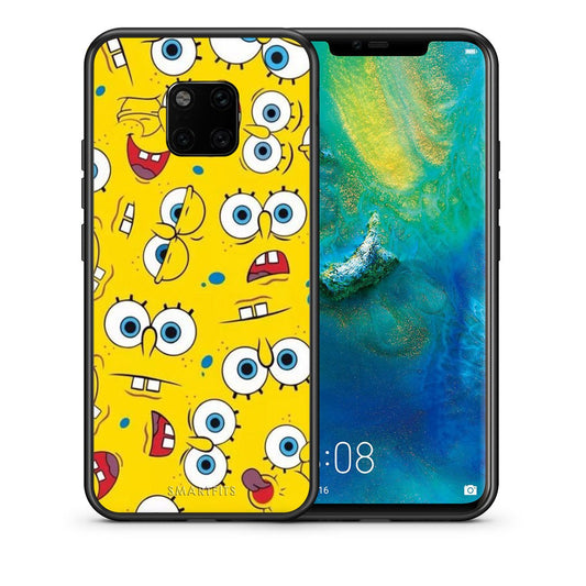 Θήκη Huawei Mate 20 Pro Sponge PopArt από τη Smartfits με σχέδιο στο πίσω μέρος και μαύρο περίβλημα | Huawei Mate 20 Pro Sponge PopArt case with colorful back and black bezels