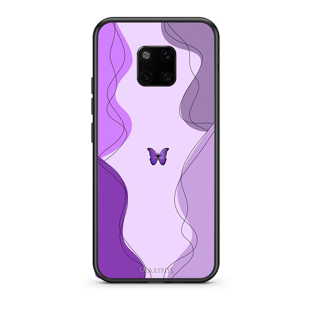 Huawei Mate 20 Pro Purple Mariposa Θήκη Αγίου Βαλεντίνου από τη Smartfits με σχέδιο στο πίσω μέρος και μαύρο περίβλημα | Smartphone case with colorful back and black bezels by Smartfits