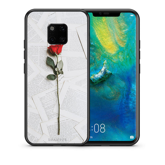 Θήκη Huawei Mate 20 Pro Red Rose από τη Smartfits με σχέδιο στο πίσω μέρος και μαύρο περίβλημα | Huawei Mate 20 Pro Red Rose case with colorful back and black bezels