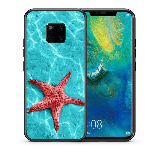 Θήκη Huawei Mate 20 Pro Red Starfish από τη Smartfits με σχέδιο στο πίσω μέρος και μαύρο περίβλημα | Huawei Mate 20 Pro Red Starfish case with colorful back and black bezels