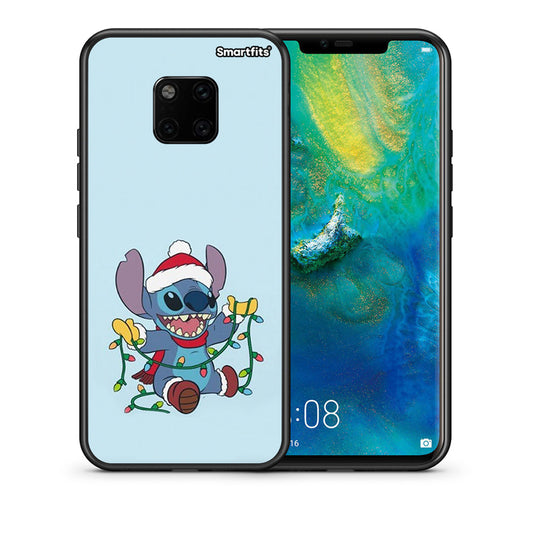 Θήκη Huawei Mate 20 Pro Santa Stich από τη Smartfits με σχέδιο στο πίσω μέρος και μαύρο περίβλημα | Huawei Mate 20 Pro Santa Stich case with colorful back and black bezels