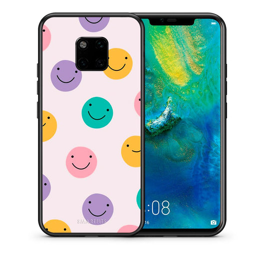 Θήκη Huawei Mate 20 Pro Smiley Faces από τη Smartfits με σχέδιο στο πίσω μέρος και μαύρο περίβλημα | Huawei Mate 20 Pro Smiley Faces case with colorful back and black bezels