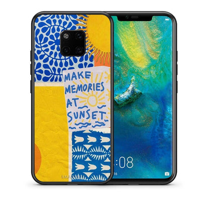 Θήκη Huawei Mate 20 Pro Sunset Memories από τη Smartfits με σχέδιο στο πίσω μέρος και μαύρο περίβλημα | Huawei Mate 20 Pro Sunset Memories case with colorful back and black bezels