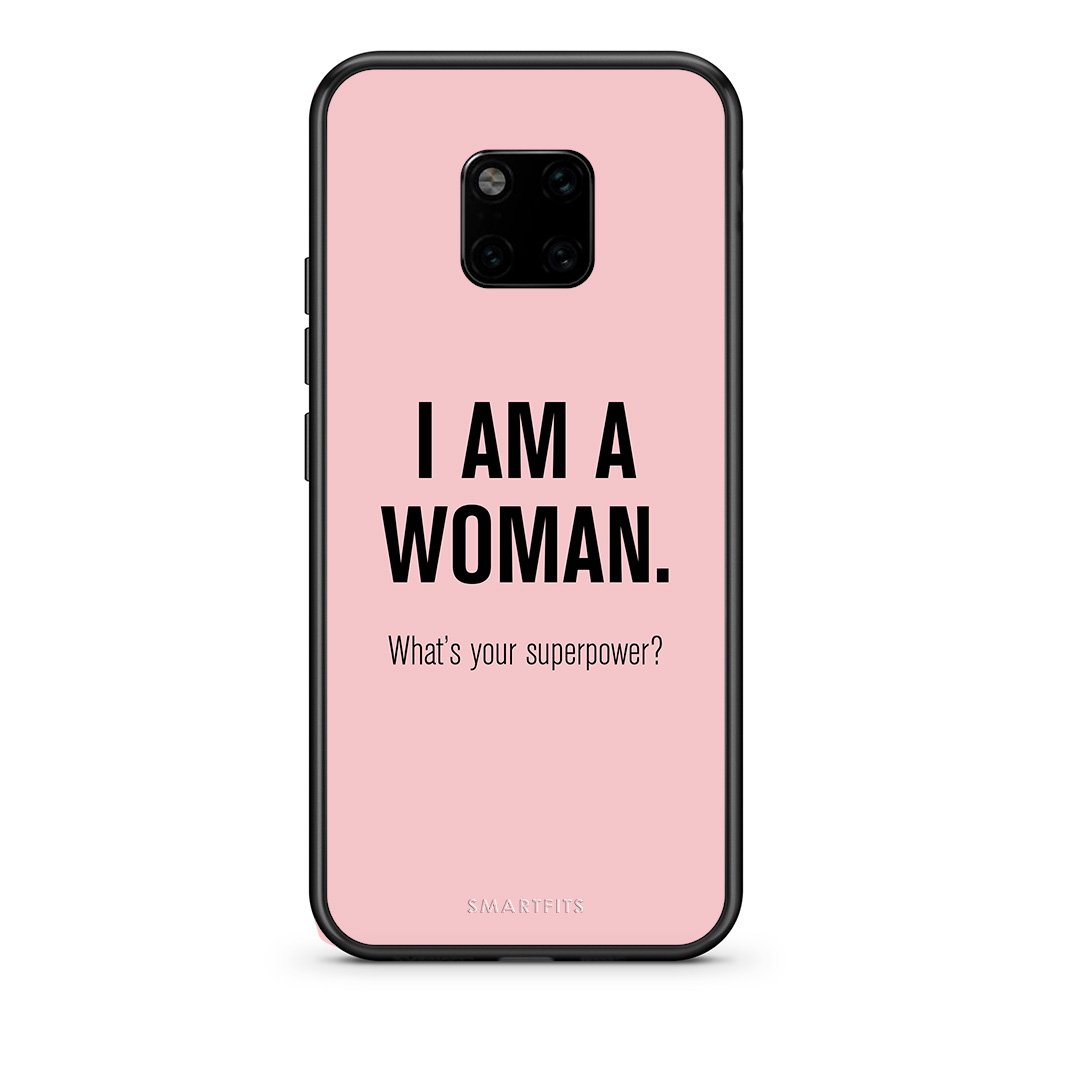 Huawei Mate 20 Pro Superpower Woman θήκη από τη Smartfits με σχέδιο στο πίσω μέρος και μαύρο περίβλημα | Smartphone case with colorful back and black bezels by Smartfits