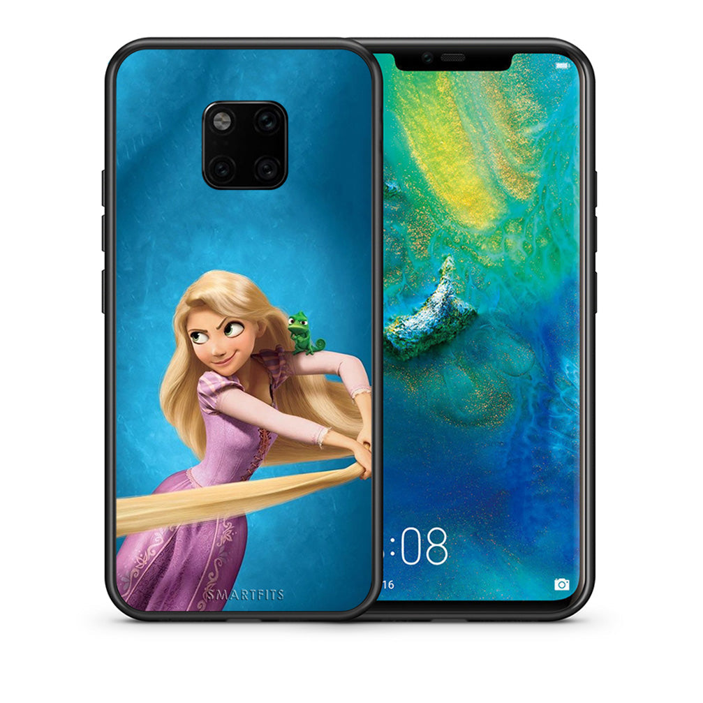 Θήκη Αγίου Βαλεντίνου Huawei Mate 20 Pro Tangled 2 από τη Smartfits με σχέδιο στο πίσω μέρος και μαύρο περίβλημα | Huawei Mate 20 Pro Tangled 2 case with colorful back and black bezels