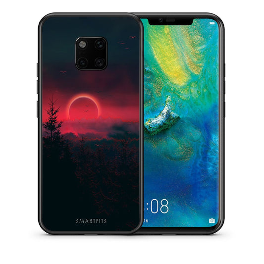 Θήκη Huawei Mate 20 Pro Sunset Tropic από τη Smartfits με σχέδιο στο πίσω μέρος και μαύρο περίβλημα | Huawei Mate 20 Pro Sunset Tropic case with colorful back and black bezels