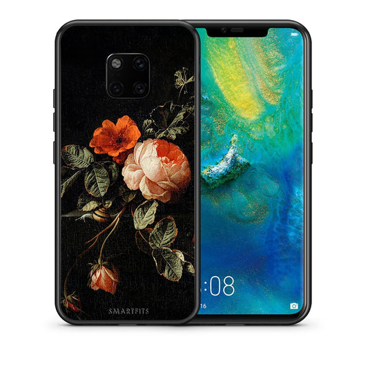 Θήκη Huawei Mate 20 Pro Vintage Roses από τη Smartfits με σχέδιο στο πίσω μέρος και μαύρο περίβλημα | Huawei Mate 20 Pro Vintage Roses case with colorful back and black bezels