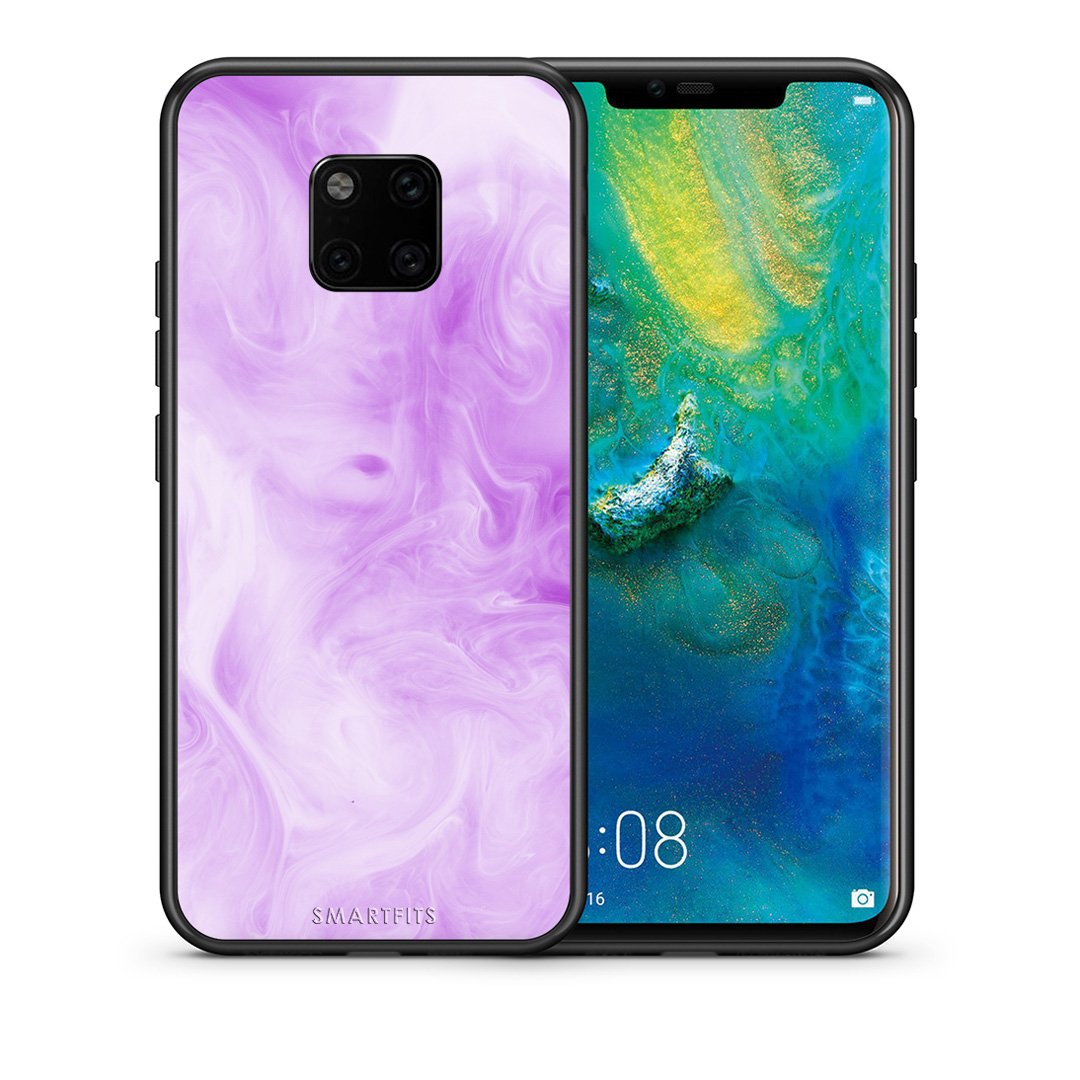 Θήκη Huawei Mate 20 Pro Lavender Watercolor από τη Smartfits με σχέδιο στο πίσω μέρος και μαύρο περίβλημα | Huawei Mate 20 Pro Lavender Watercolor case with colorful back and black bezels