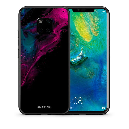 Θήκη Huawei Mate 20 Pro Pink Black Watercolor από τη Smartfits με σχέδιο στο πίσω μέρος και μαύρο περίβλημα | Huawei Mate 20 Pro Pink Black Watercolor case with colorful back and black bezels