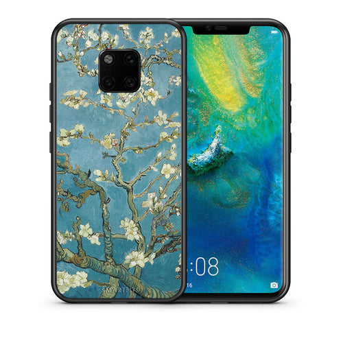 Θήκη Huawei Mate 20 Pro White Blossoms από τη Smartfits με σχέδιο στο πίσω μέρος και μαύρο περίβλημα | Huawei Mate 20 Pro White Blossoms case with colorful back and black bezels