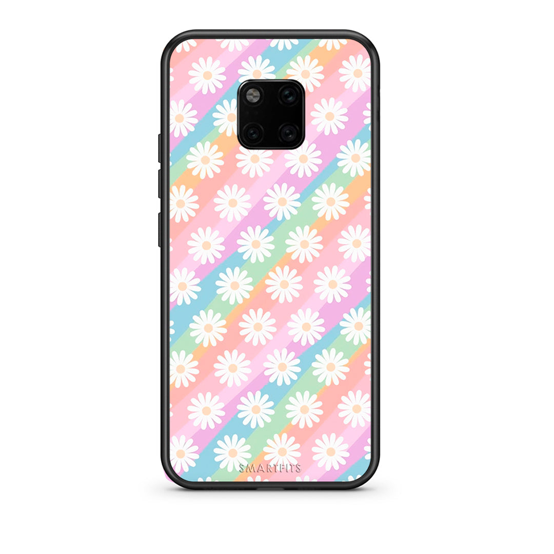 Huawei Mate 20 Pro White Daisies θήκη από τη Smartfits με σχέδιο στο πίσω μέρος και μαύρο περίβλημα | Smartphone case with colorful back and black bezels by Smartfits