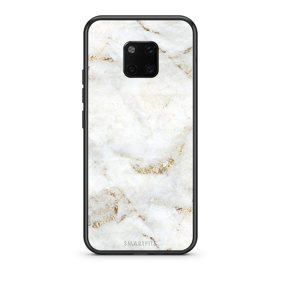 Huawei Mate 20 Pro White Gold Marble θήκη από τη Smartfits με σχέδιο στο πίσω μέρος και μαύρο περίβλημα | Smartphone case with colorful back and black bezels by Smartfits