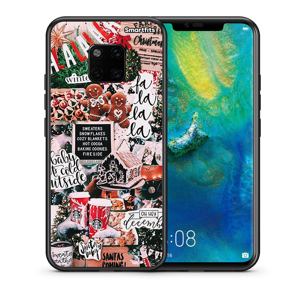 Θήκη Huawei Mate 20 Pro Xmas Habbits από τη Smartfits με σχέδιο στο πίσω μέρος και μαύρο περίβλημα | Huawei Mate 20 Pro Xmas Habbits case with colorful back and black bezels