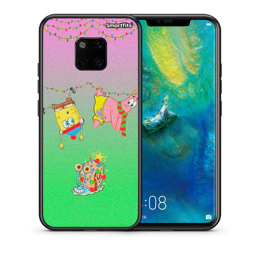 Θήκη Huawei Mate 20 Pro Xmas Lights από τη Smartfits με σχέδιο στο πίσω μέρος και μαύρο περίβλημα | Huawei Mate 20 Pro Xmas Lights case with colorful back and black bezels