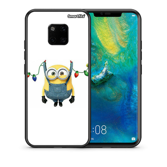 Θήκη Huawei Mate 20 Pro Xmas Minion Lights από τη Smartfits με σχέδιο στο πίσω μέρος και μαύρο περίβλημα | Huawei Mate 20 Pro Xmas Minion Lights case with colorful back and black bezels