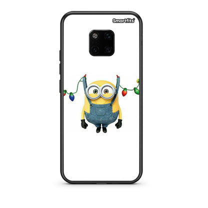 Huawei Mate 20 Pro Xmas Minion Lights θήκη από τη Smartfits με σχέδιο στο πίσω μέρος και μαύρο περίβλημα | Smartphone case with colorful back and black bezels by Smartfits
