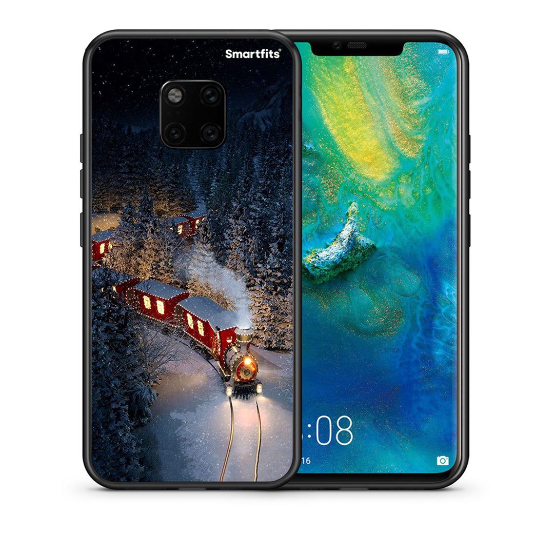Θήκη Huawei Mate 20 Pro Xmas Train από τη Smartfits με σχέδιο στο πίσω μέρος και μαύρο περίβλημα | Huawei Mate 20 Pro Xmas Train case with colorful back and black bezels