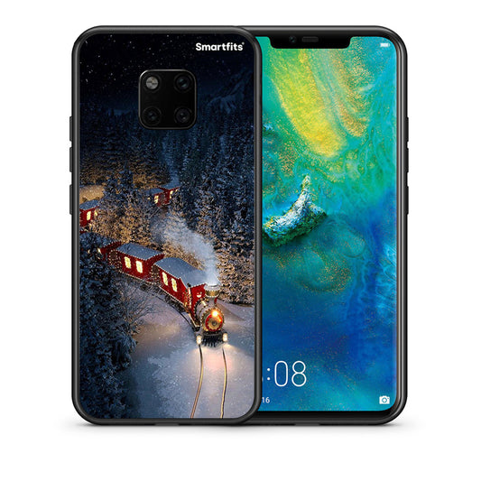 Θήκη Huawei Mate 20 Pro Xmas Train από τη Smartfits με σχέδιο στο πίσω μέρος και μαύρο περίβλημα | Huawei Mate 20 Pro Xmas Train case with colorful back and black bezels