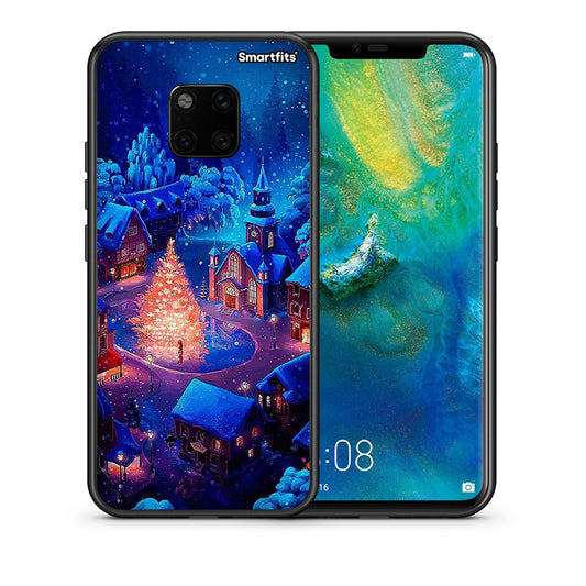 Θήκη Huawei Mate 20 Pro Xmas Village από τη Smartfits με σχέδιο στο πίσω μέρος και μαύρο περίβλημα | Huawei Mate 20 Pro Xmas Village case with colorful back and black bezels