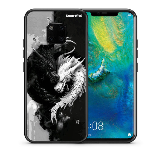 Θήκη Huawei Mate 20 Pro Yin Yang από τη Smartfits με σχέδιο στο πίσω μέρος και μαύρο περίβλημα | Huawei Mate 20 Pro Yin Yang case with colorful back and black bezels