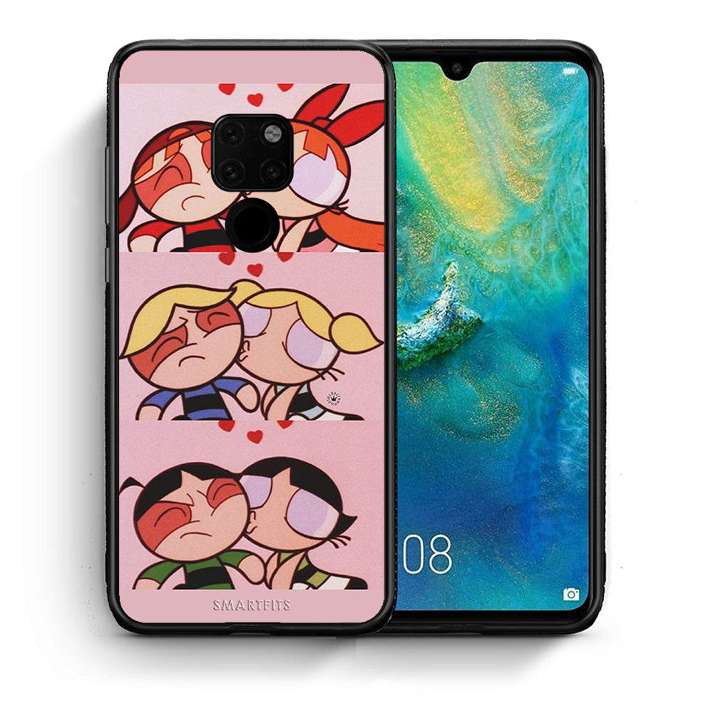 Θήκη Αγίου Βαλεντίνου Huawei Mate 20 Puff Love από τη Smartfits με σχέδιο στο πίσω μέρος και μαύρο περίβλημα | Huawei Mate 20 Puff Love case with colorful back and black bezels