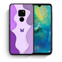 Thumbnail for Θήκη Αγίου Βαλεντίνου Huawei Mate 20 Purple Mariposa από τη Smartfits με σχέδιο στο πίσω μέρος και μαύρο περίβλημα | Huawei Mate 20 Purple Mariposa case with colorful back and black bezels