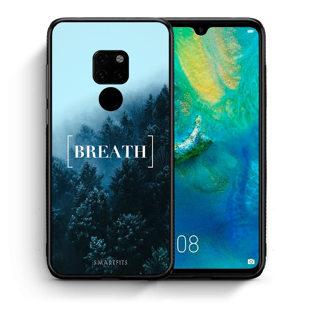 Θήκη Huawei Mate 20 Breath Quote από τη Smartfits με σχέδιο στο πίσω μέρος και μαύρο περίβλημα | Huawei Mate 20 Breath Quote case with colorful back and black bezels