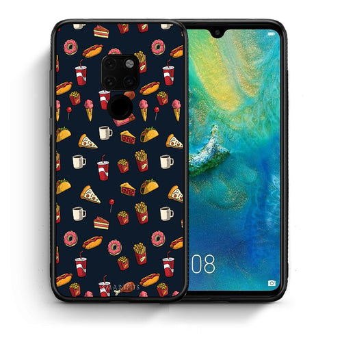 Θήκη Huawei Mate 20 Hungry Random από τη Smartfits με σχέδιο στο πίσω μέρος και μαύρο περίβλημα | Huawei Mate 20 Hungry Random case with colorful back and black bezels