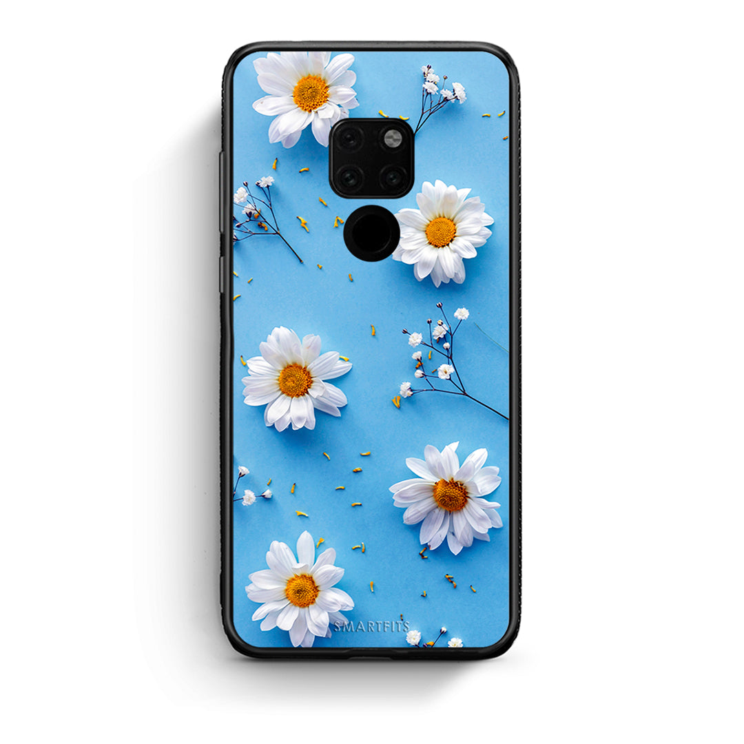 Huawei Mate 20 Real Daisies θήκη από τη Smartfits με σχέδιο στο πίσω μέρος και μαύρο περίβλημα | Smartphone case with colorful back and black bezels by Smartfits