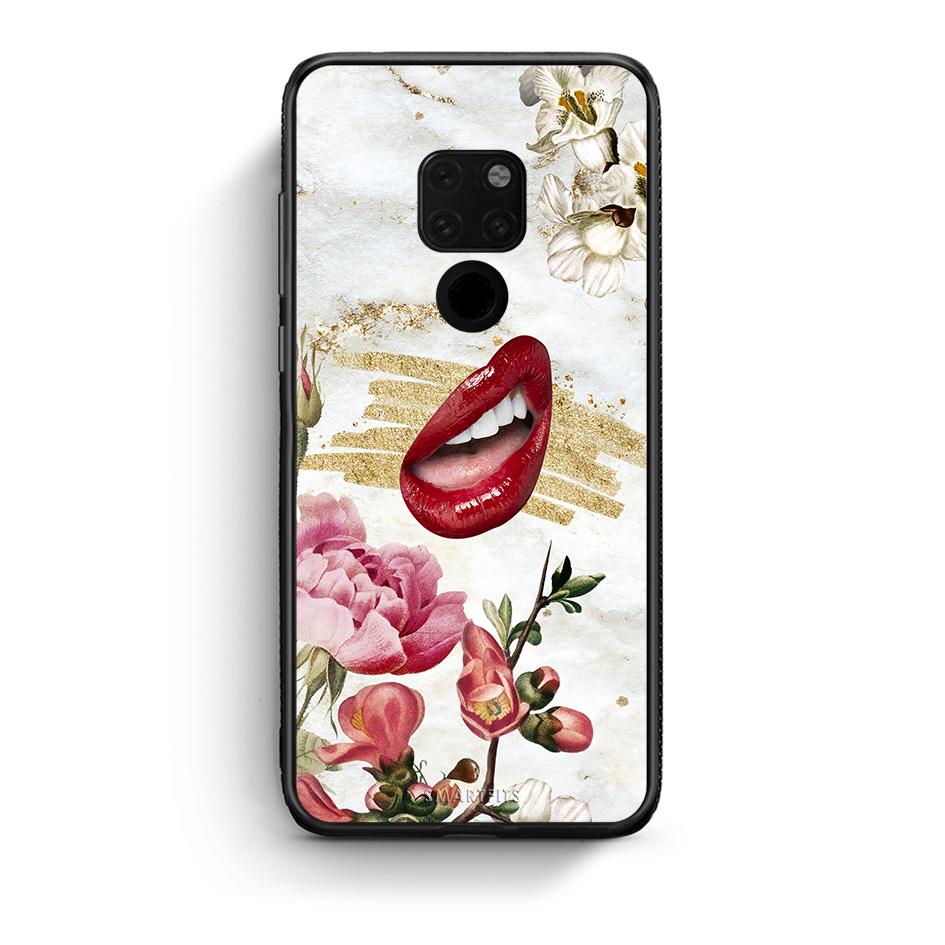 Huawei Mate 20 Red Lips θήκη από τη Smartfits με σχέδιο στο πίσω μέρος και μαύρο περίβλημα | Smartphone case with colorful back and black bezels by Smartfits
