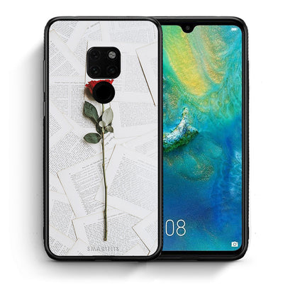 Θήκη Huawei Mate 20 Red Rose από τη Smartfits με σχέδιο στο πίσω μέρος και μαύρο περίβλημα | Huawei Mate 20 Red Rose case with colorful back and black bezels