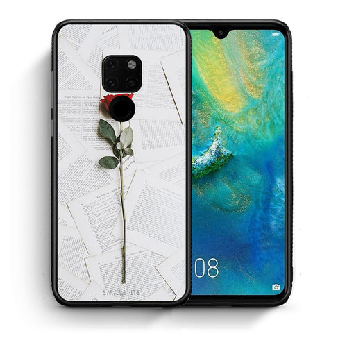 Θήκη Huawei Mate 20 Red Rose από τη Smartfits με σχέδιο στο πίσω μέρος και μαύρο περίβλημα | Huawei Mate 20 Red Rose case with colorful back and black bezels