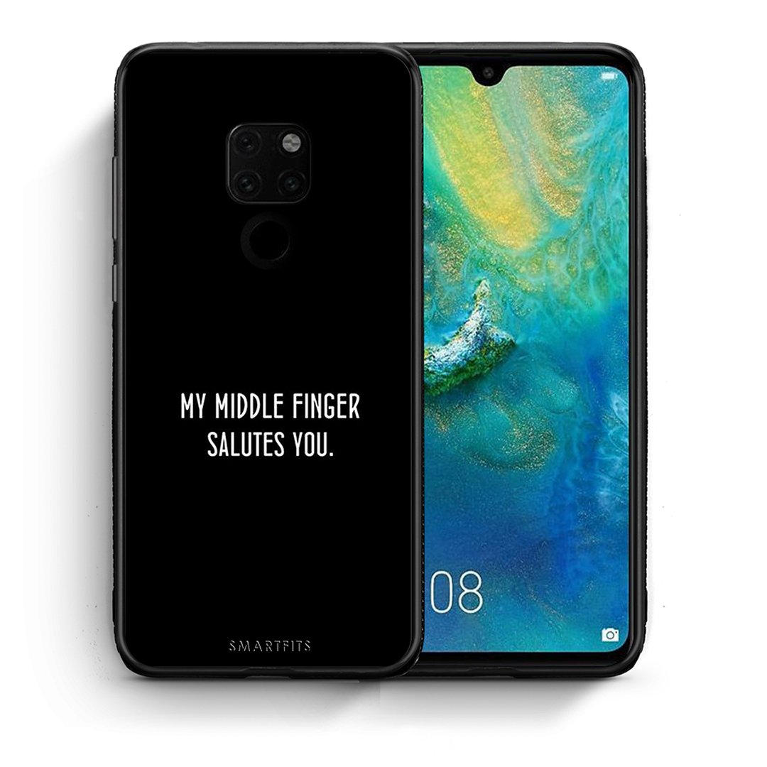 Θήκη Huawei Mate 20 Salute από τη Smartfits με σχέδιο στο πίσω μέρος και μαύρο περίβλημα | Huawei Mate 20 Salute case with colorful back and black bezels