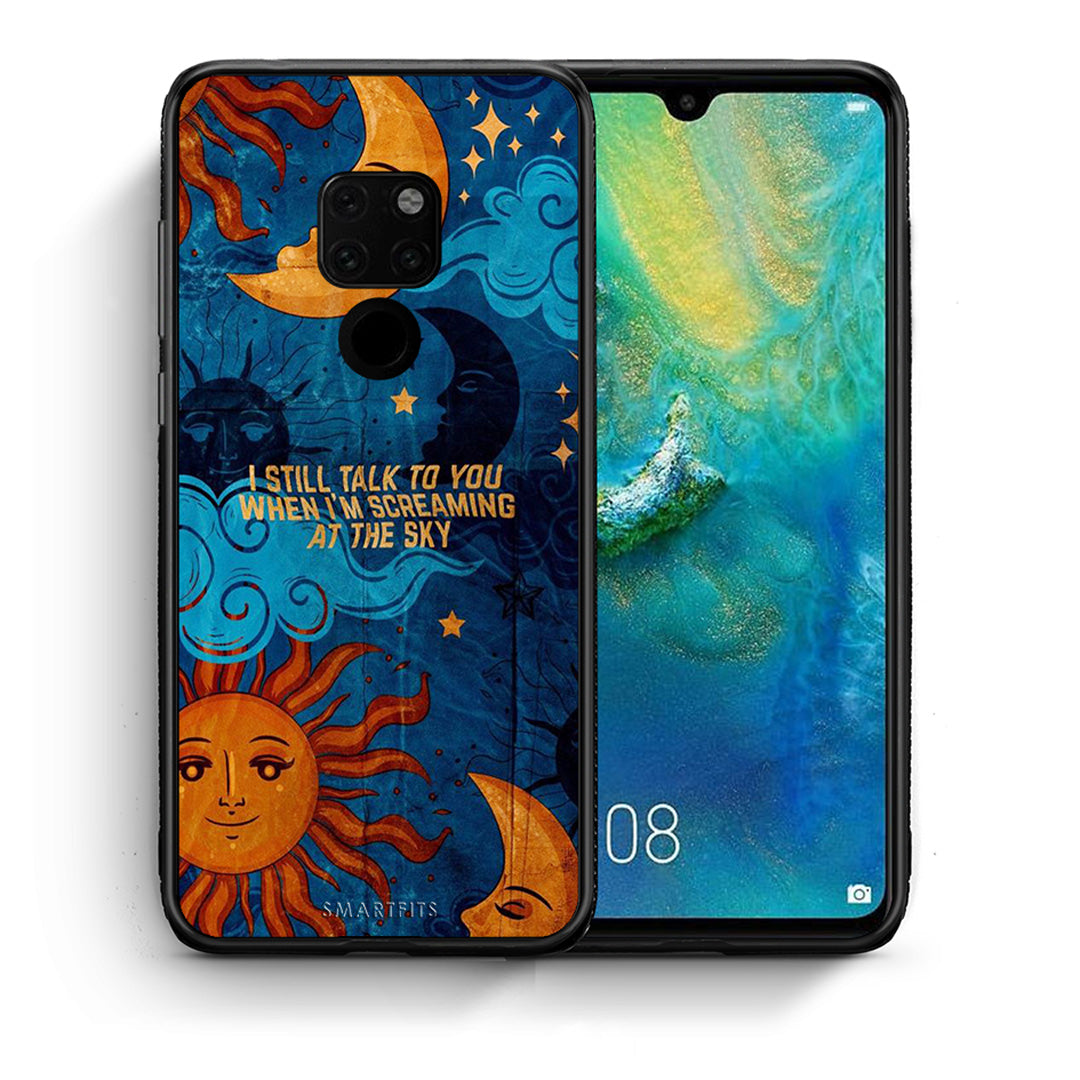 Θήκη Huawei Mate 20 Screaming Sky από τη Smartfits με σχέδιο στο πίσω μέρος και μαύρο περίβλημα | Huawei Mate 20 Screaming Sky case with colorful back and black bezels