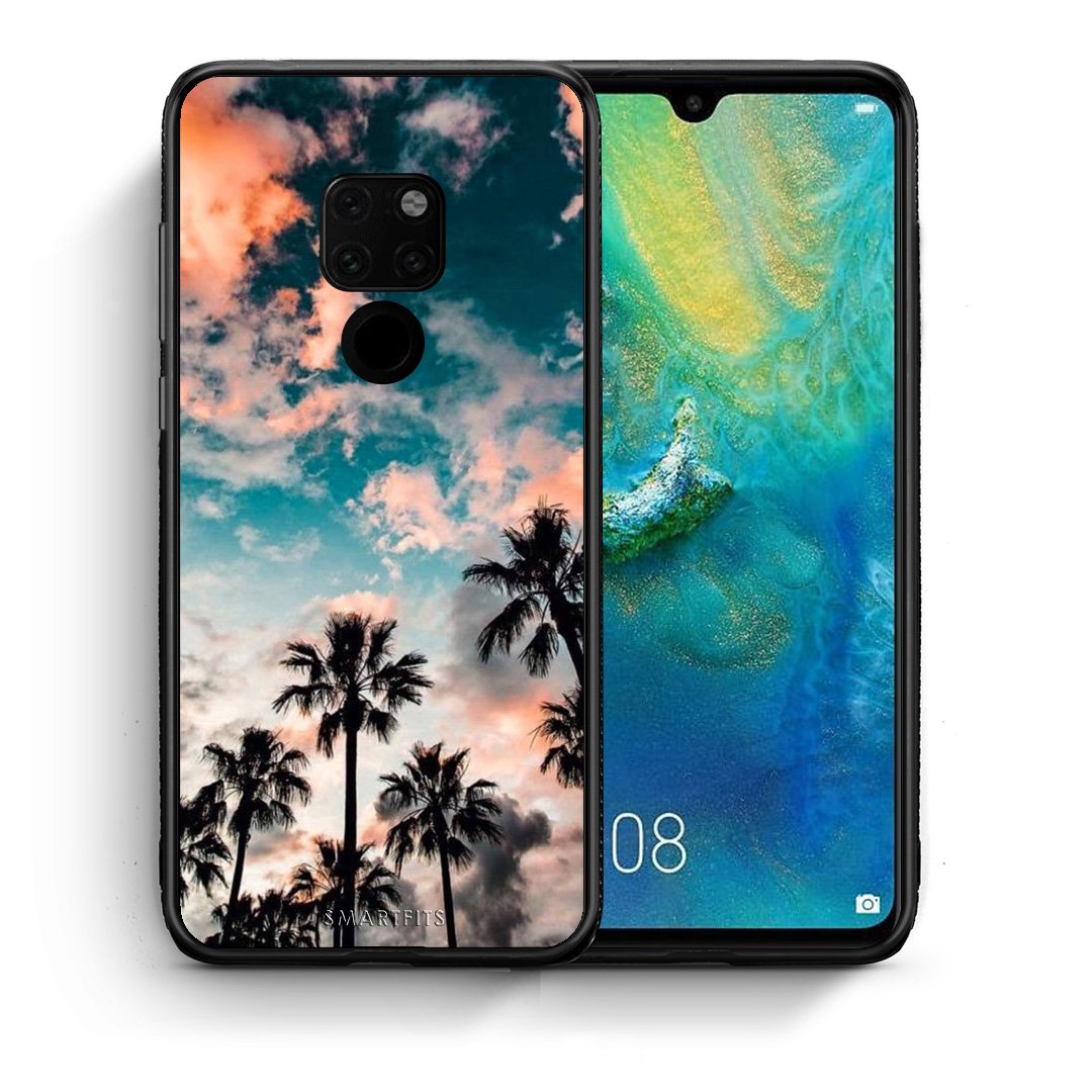 Θήκη Huawei Mate 20 Sky Summer από τη Smartfits με σχέδιο στο πίσω μέρος και μαύρο περίβλημα | Huawei Mate 20 Sky Summer case with colorful back and black bezels