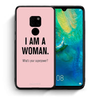 Thumbnail for Θήκη Huawei Mate 20 Superpower Woman από τη Smartfits με σχέδιο στο πίσω μέρος και μαύρο περίβλημα | Huawei Mate 20 Superpower Woman case with colorful back and black bezels