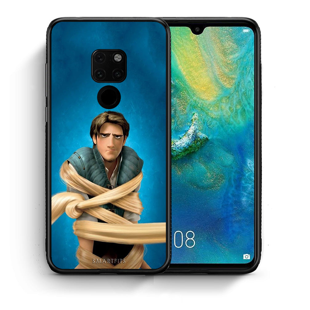 Θήκη Αγίου Βαλεντίνου Huawei Mate 20 Tangled 1 από τη Smartfits με σχέδιο στο πίσω μέρος και μαύρο περίβλημα | Huawei Mate 20 Tangled 1 case with colorful back and black bezels