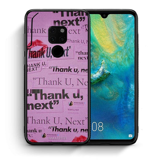 Θήκη Αγίου Βαλεντίνου Huawei Mate 20 Thank You Next από τη Smartfits με σχέδιο στο πίσω μέρος και μαύρο περίβλημα | Huawei Mate 20 Thank You Next case with colorful back and black bezels