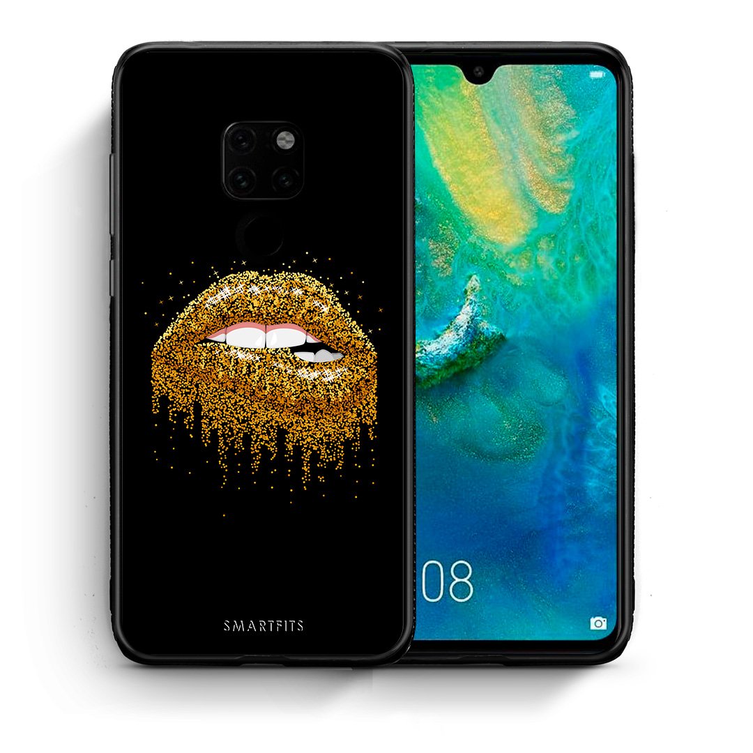 Θήκη Huawei Mate 20 Golden Valentine από τη Smartfits με σχέδιο στο πίσω μέρος και μαύρο περίβλημα | Huawei Mate 20 Golden Valentine case with colorful back and black bezels