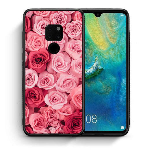 Θήκη Huawei Mate 20 RoseGarden Valentine από τη Smartfits με σχέδιο στο πίσω μέρος και μαύρο περίβλημα | Huawei Mate 20 RoseGarden Valentine case with colorful back and black bezels