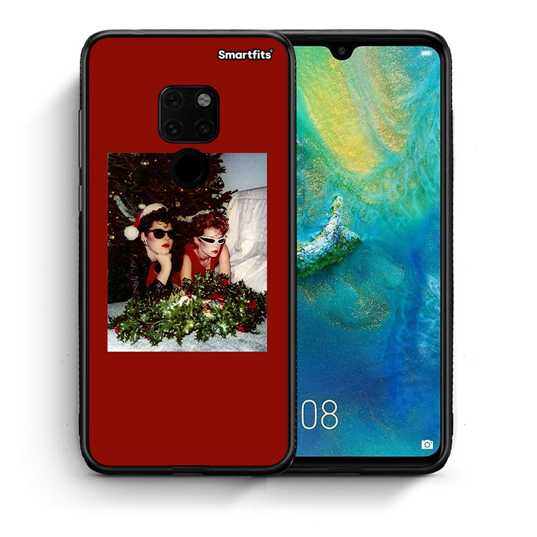 Θήκη Huawei Mate 20 Waiting For Xmas από τη Smartfits με σχέδιο στο πίσω μέρος και μαύρο περίβλημα | Huawei Mate 20 Waiting For Xmas case with colorful back and black bezels