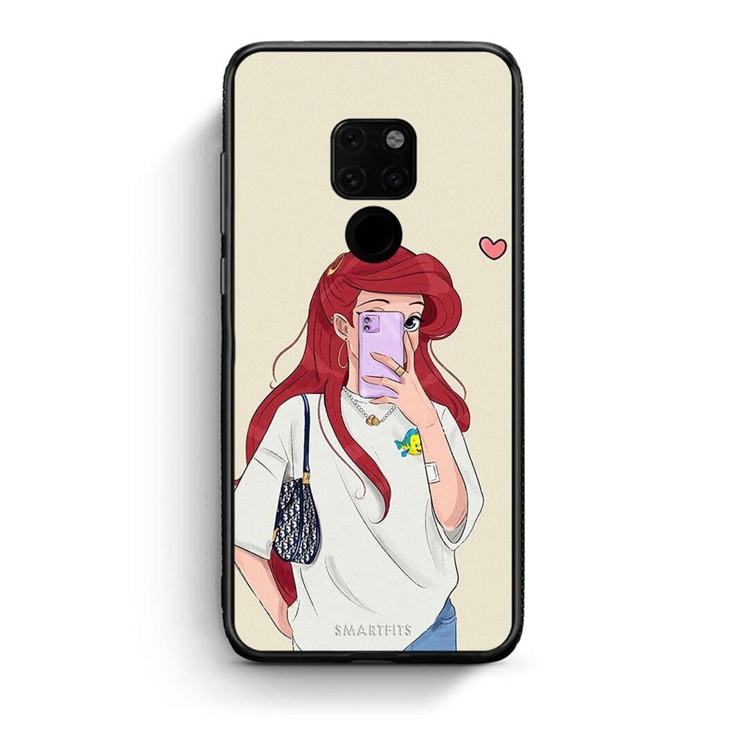 Huawei Mate 20 Walking Mermaid Θήκη από τη Smartfits με σχέδιο στο πίσω μέρος και μαύρο περίβλημα | Smartphone case with colorful back and black bezels by Smartfits