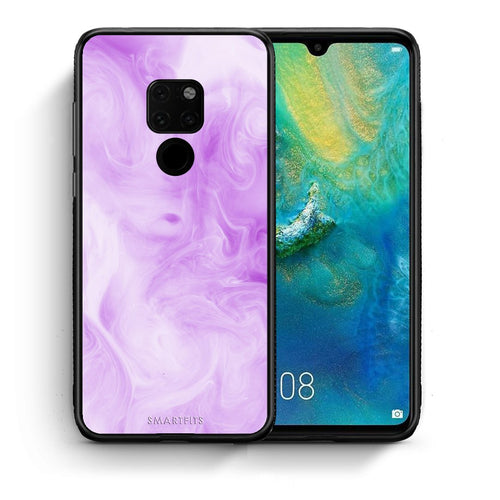 Θήκη Huawei Mate 20 Lavender Watercolor από τη Smartfits με σχέδιο στο πίσω μέρος και μαύρο περίβλημα | Huawei Mate 20 Lavender Watercolor case with colorful back and black bezels